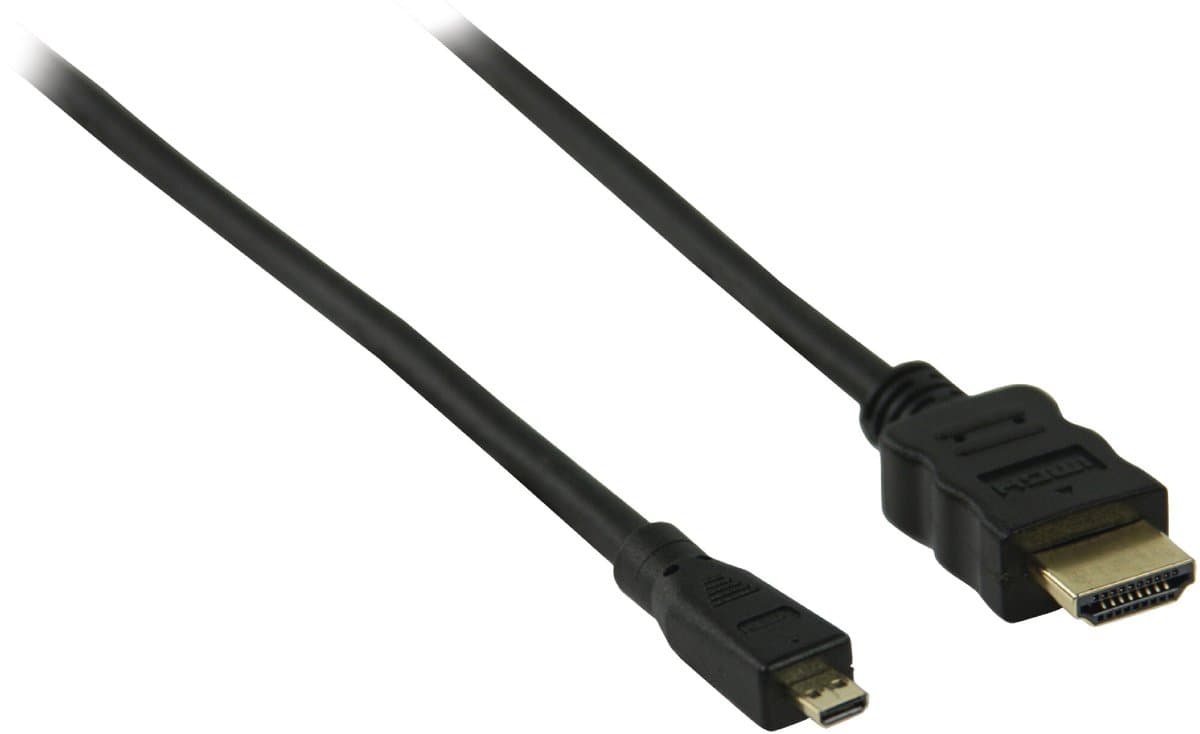 Micro HDMI - HDMI kabel - versie 1.4 (4K 30Hz) - verguld / zwart - 1,5 meter