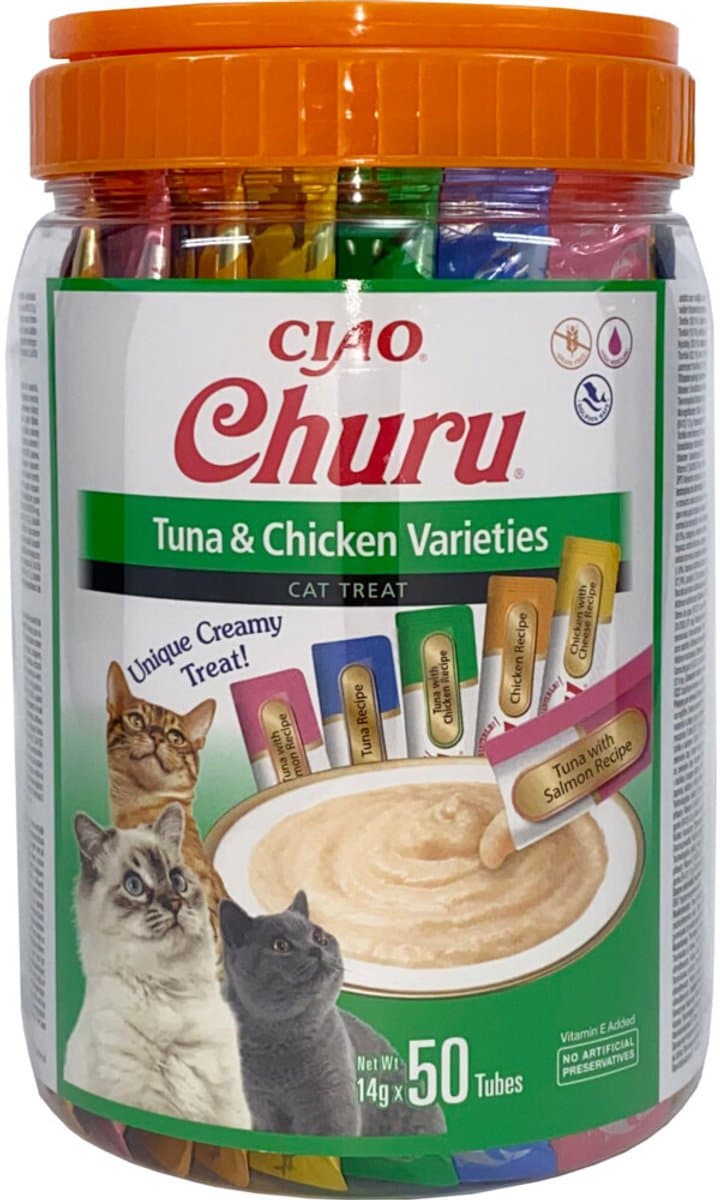 Kattensnack Inaba Churu - Romige Tonijn & Kip - Graanvrij, 50x14g