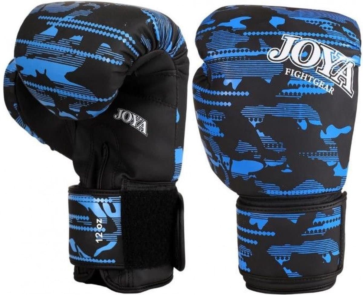 Joya Camo V2 Kickbokshandschoenen PU - Zwart/Blauw (Beschikbaar in verschillende maten)