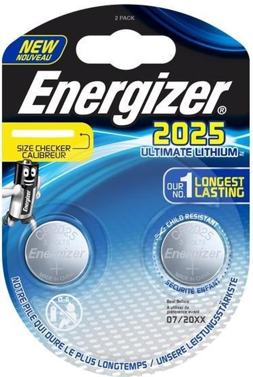 Energizer Batterij Knoopcel Ultimate Lithium 3v Cr2025 2 Stuks