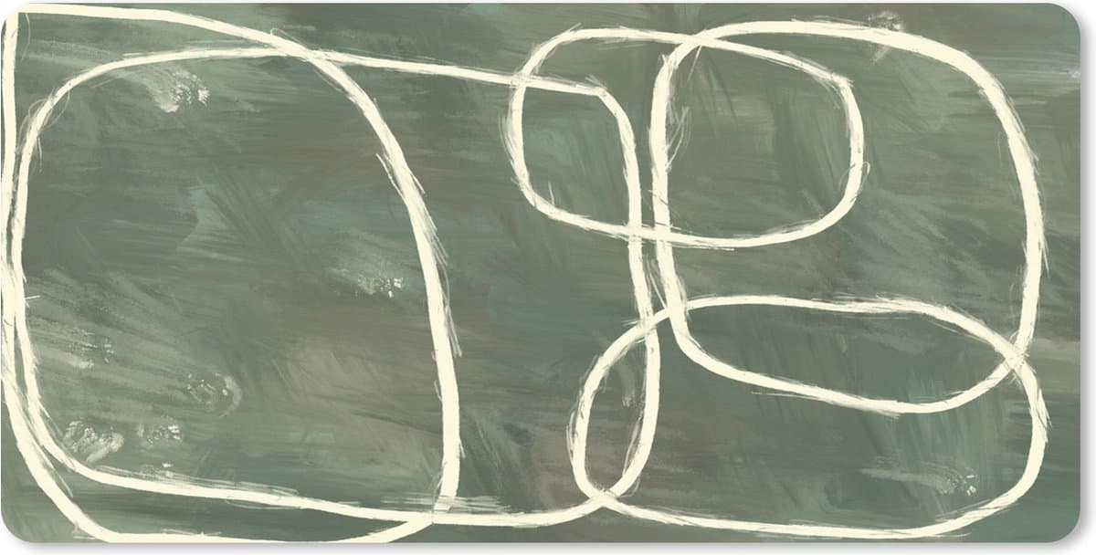 Muismat XXL 80x40 cm - Bureau onderlegger - Bureau mat Abstract - Groen - Kunst - Modern - Bureaumat - Gaming mousepad xl - Bureaulegger groot - Computer deskmat
