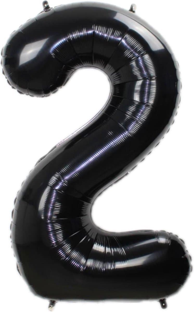 Finnacle - Folieballon - Cijferballon - Folieballon 70cm - Zwart - Cijfer 2