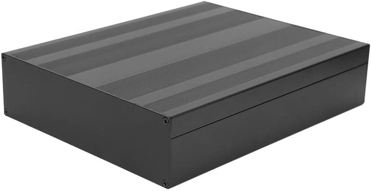 Projectdoos van aluminium in matzwart, DIY behuizing voor elektronica 50x178x220mm, robuuste en duurzame constructie met 1.25-1.5mm wanddikte