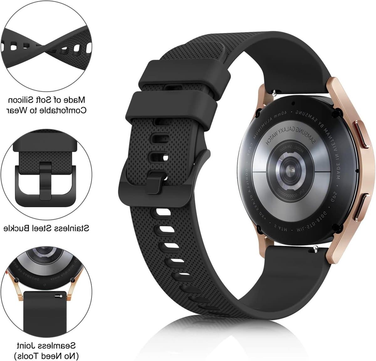 Siliconen armband voor Garmin Forerunner 55/158/165/245/645/570 (42 mm) - Duurzaam, verstelbaar en comfortabel voor dames en heren
