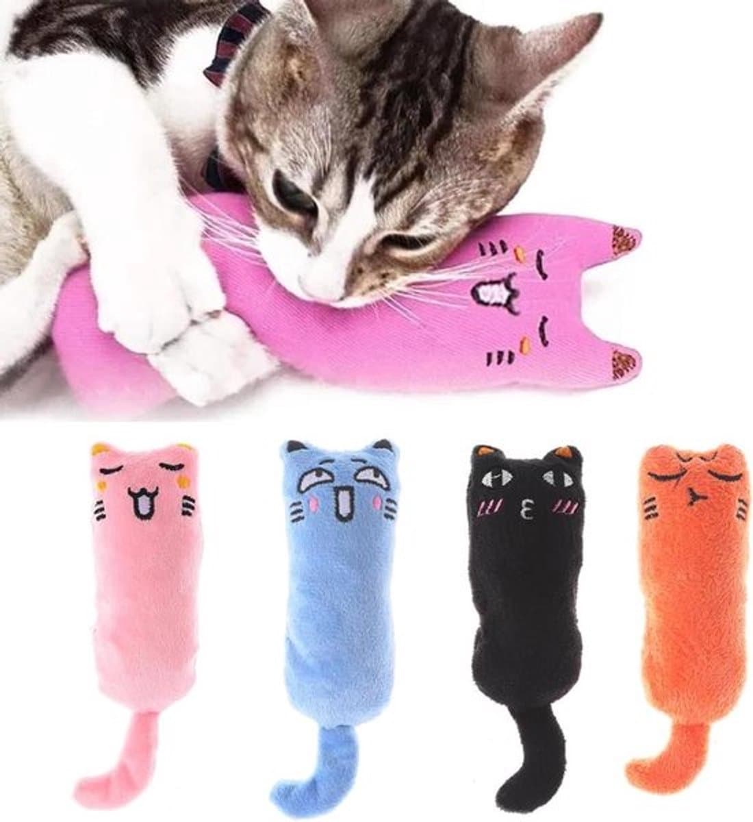 4 stuks kattenspeelgoed met kattenkruid - pluche kussen voor katten met scratch-functie