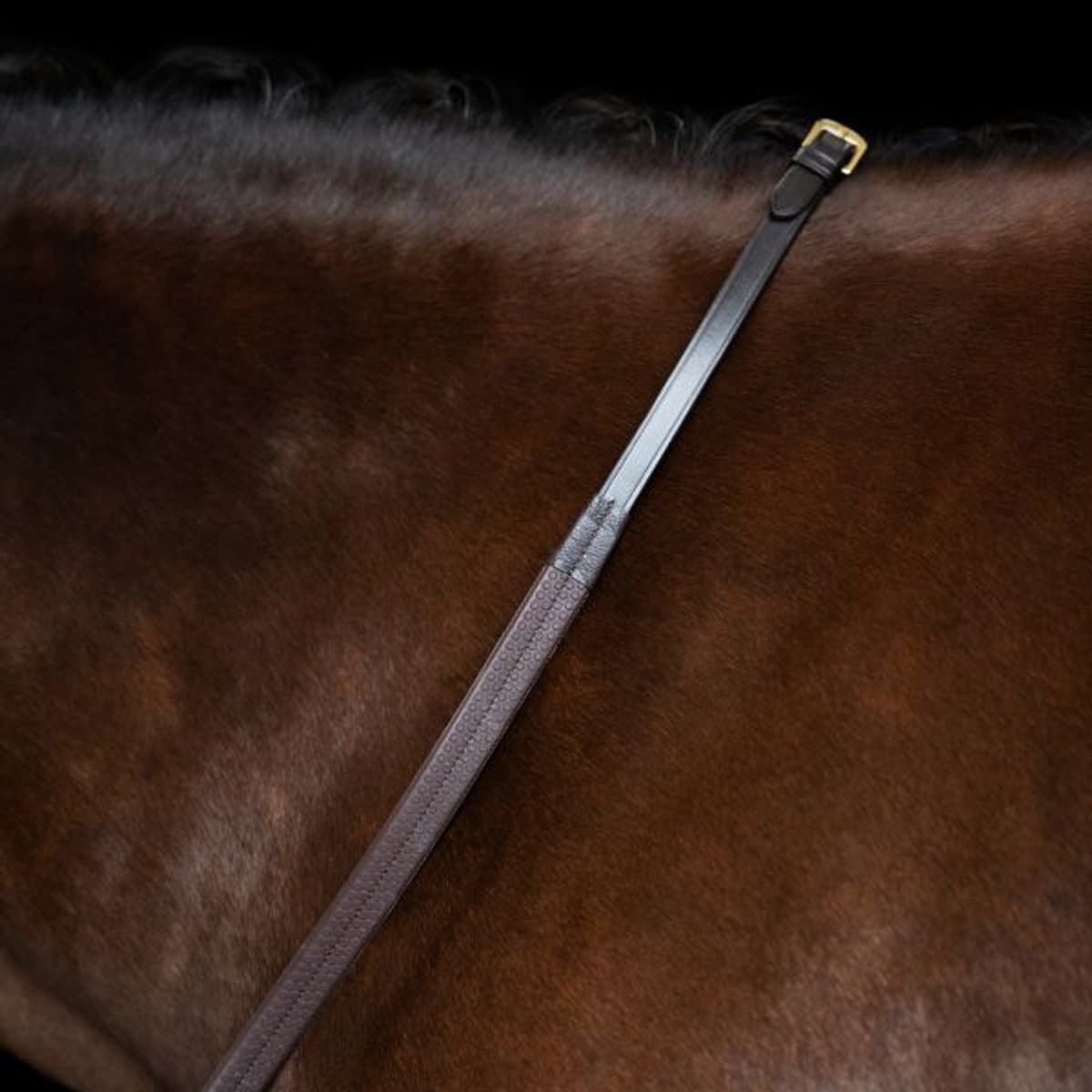 Imperial Riding Teugels IRH rubber met nylon versterking Donkerbruin - 1MAAT