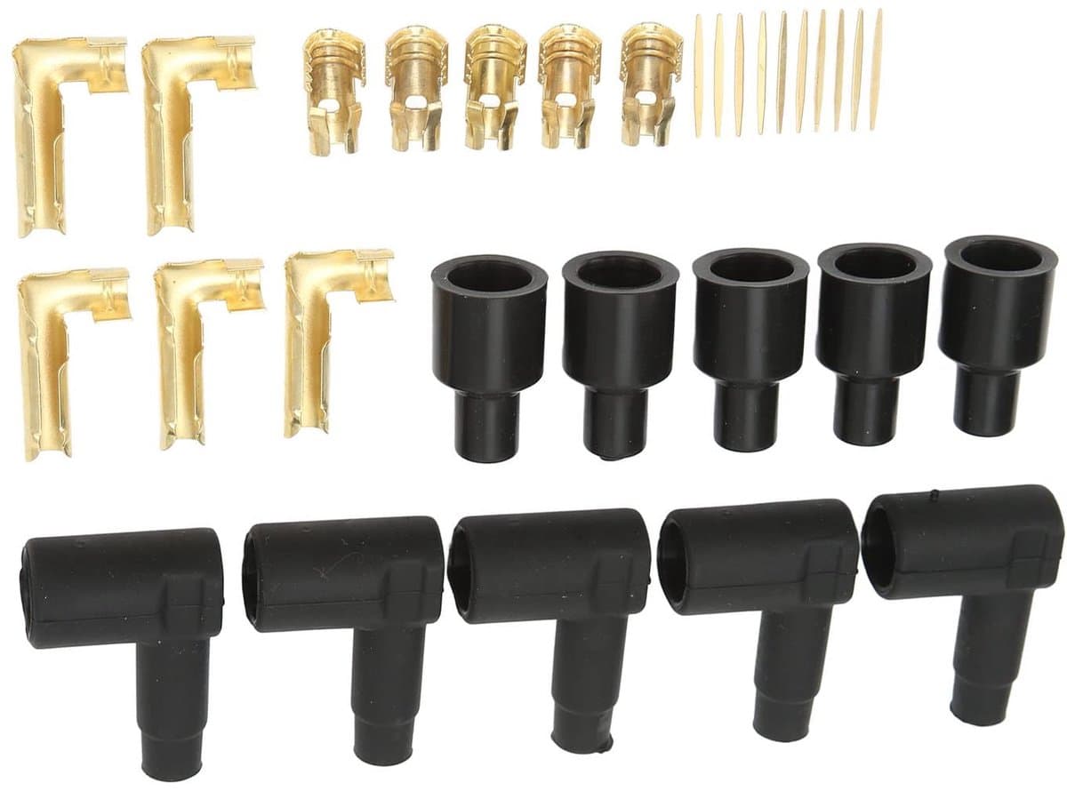 Dailygoods- Bougiekabelhuls 30 Stuks - Bougiekabel Huls Set - Geschikt voor 6-10 mm Draden - Rubbermateriaal - Hoge Betrouwbaarheid - Inclusief Aansluitklemmen - Bougiedop