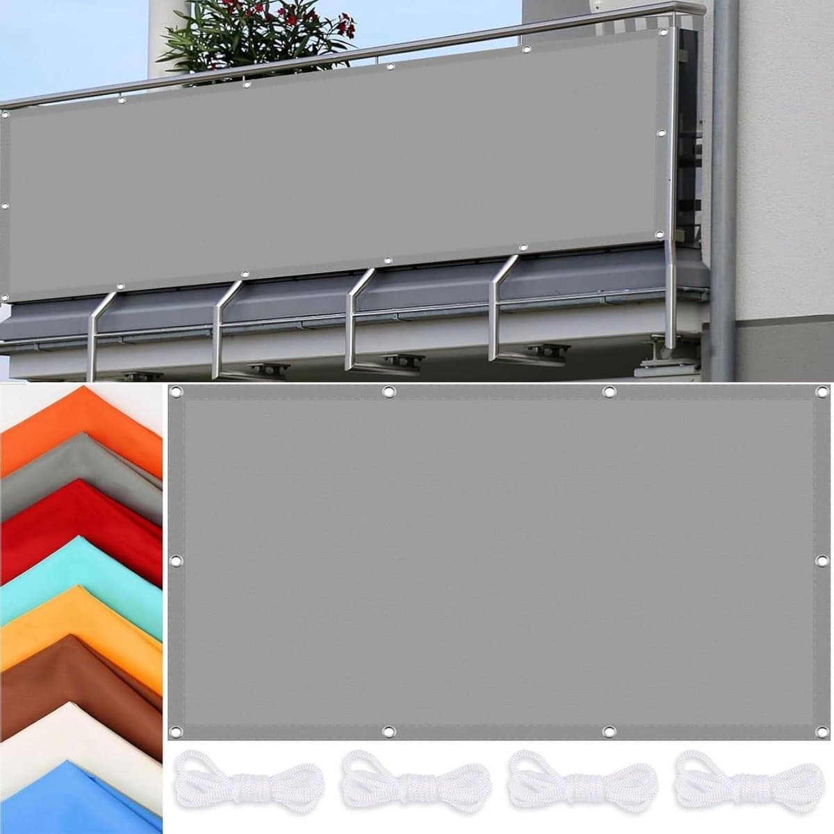 Schaduwzeil Rechthoek - Terraszeil Luifel - Buiten Ontspannen - Waterdicht UV-blokkering - 150x220 cm - Lichtgrijs