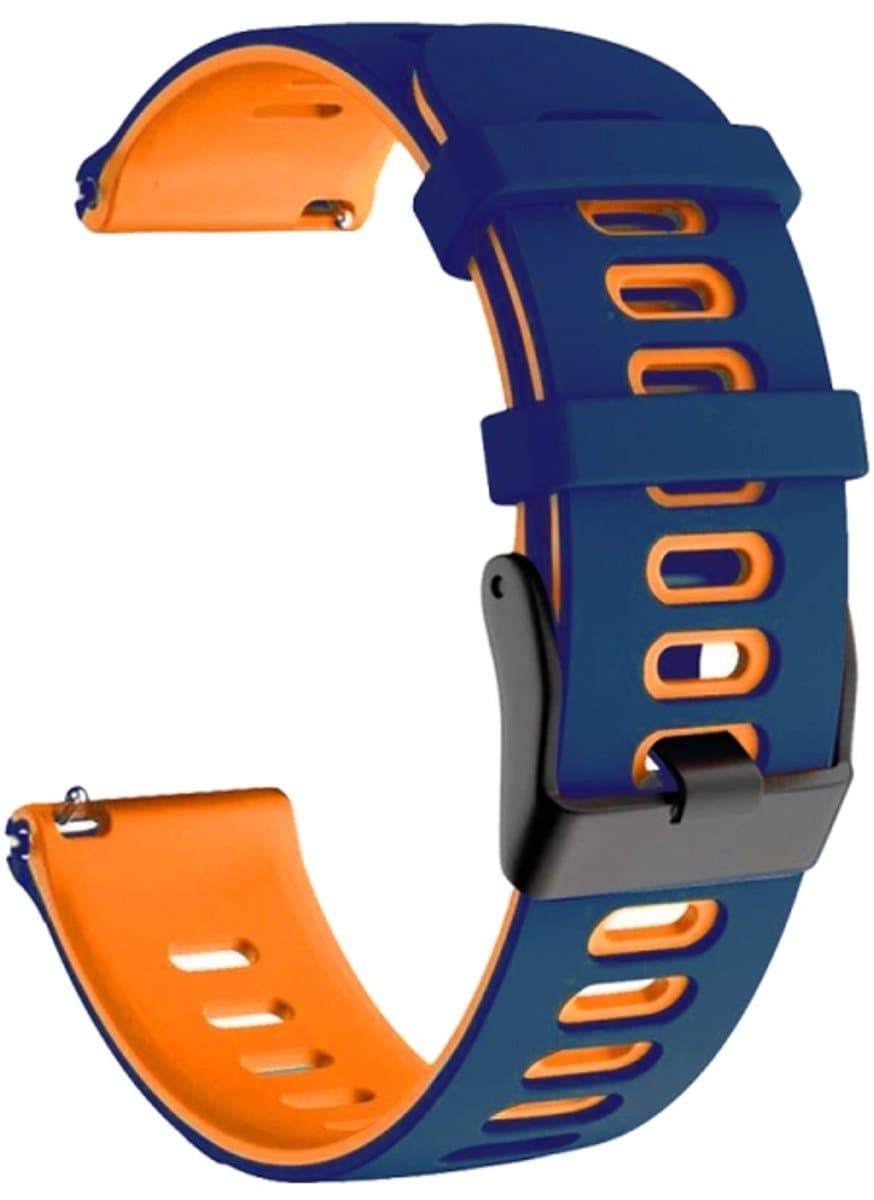 Voor Garmin Forerunner 645 Muziek 20 mm gemengde kleurband gemengd-kleur (donkerblauw+oranje)