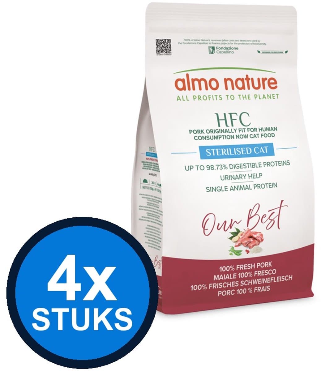 4x Almo Nature HFC our best cat adult sterilised varken 1;2kg