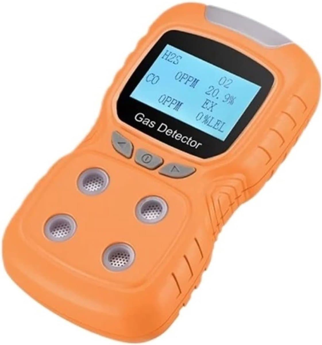 Gasdetector - Luchtkwaliteit monitor - Veiligheid meten - 4-in-1 detectie - 100 x 100 x 10mm - Oranje