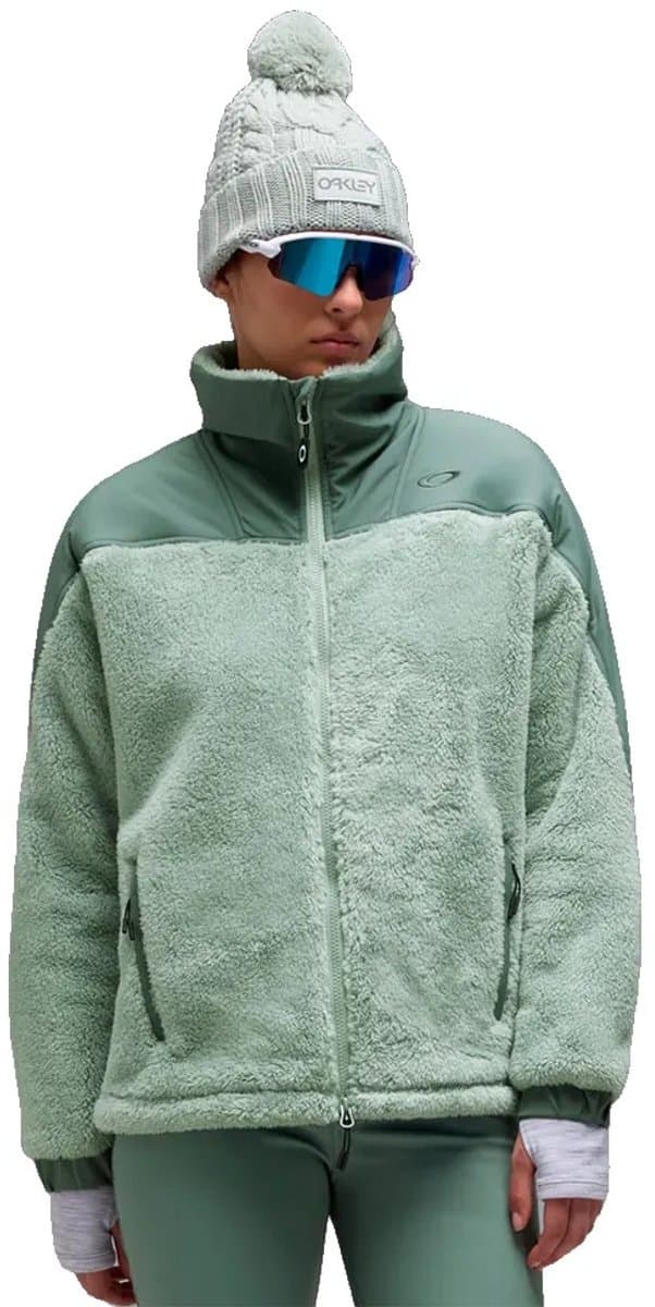 Oakley Apparel Mountain Fire Sherpa Fleece Met Volledige Rits Groen M Vrouw