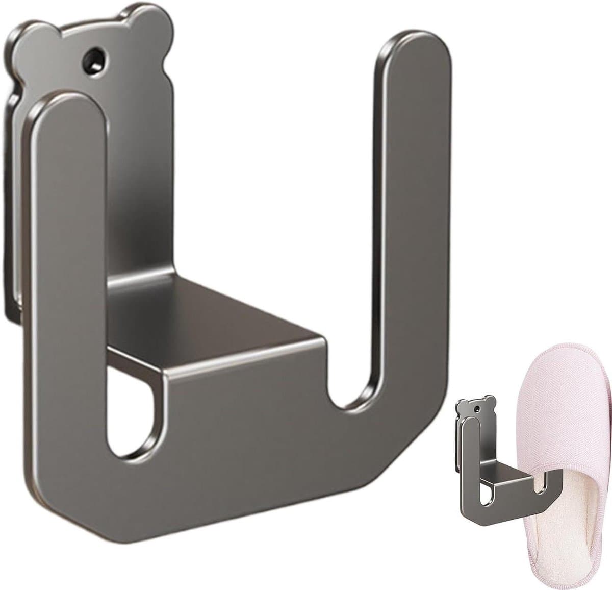 Wandslipper Rek - Schoenenhanger Muur - Ruimte Besparen - Zelfklevende Installatie - 8.7 x 4.5 x 7.9 cm - Grijs