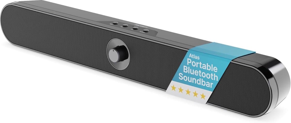 Thijox - Draagbare Mini-Soundbar met Bluetooth, Perfecte Luidspreker voor Computer, Laptop, Monitor, Smart-TV, 3,5 mm Aansluiting, microSD-sleuf, USB,
