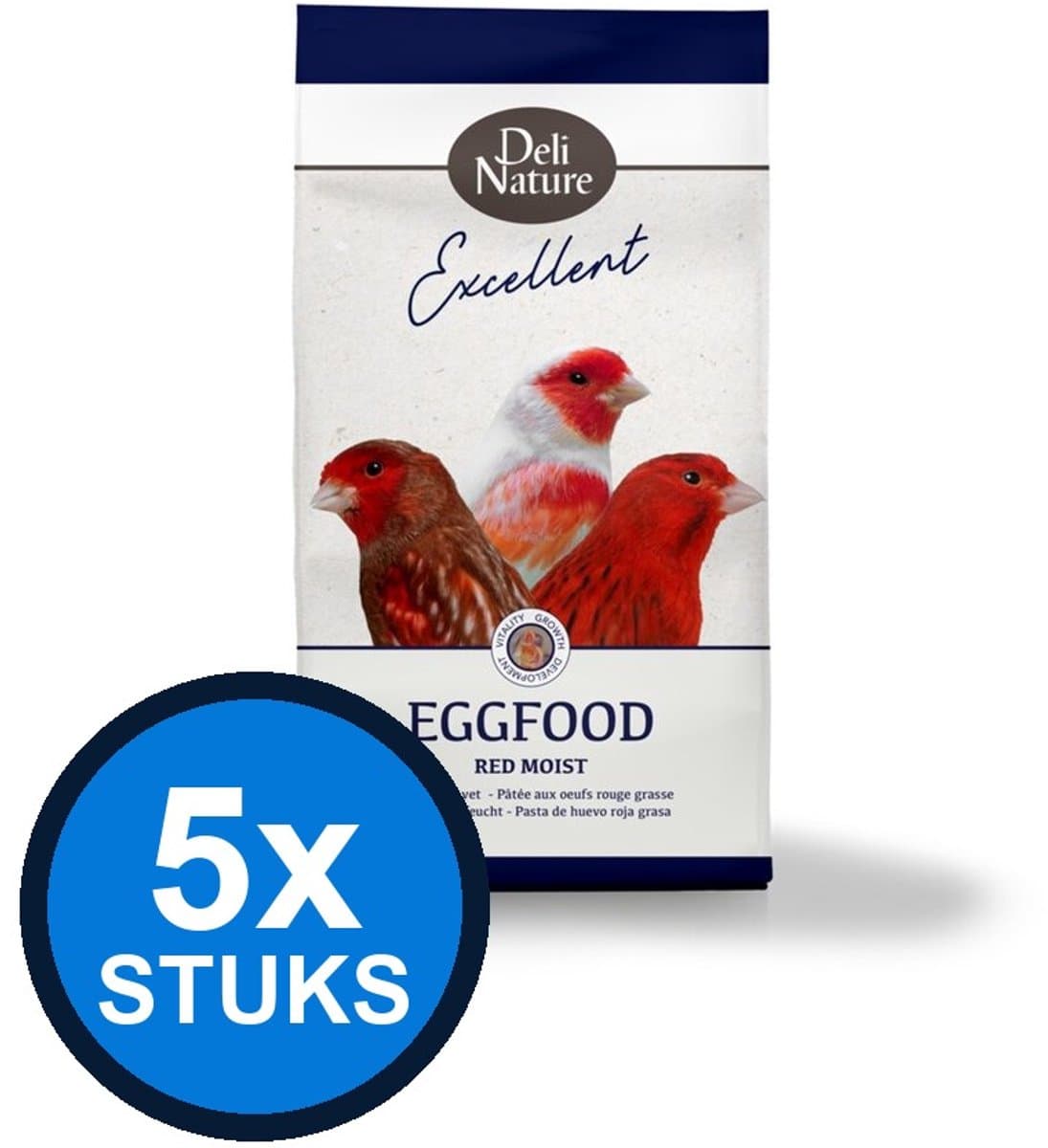 5x Deli Nature - eivoer vet rood 1kg - Vogelvoer - 1 kg