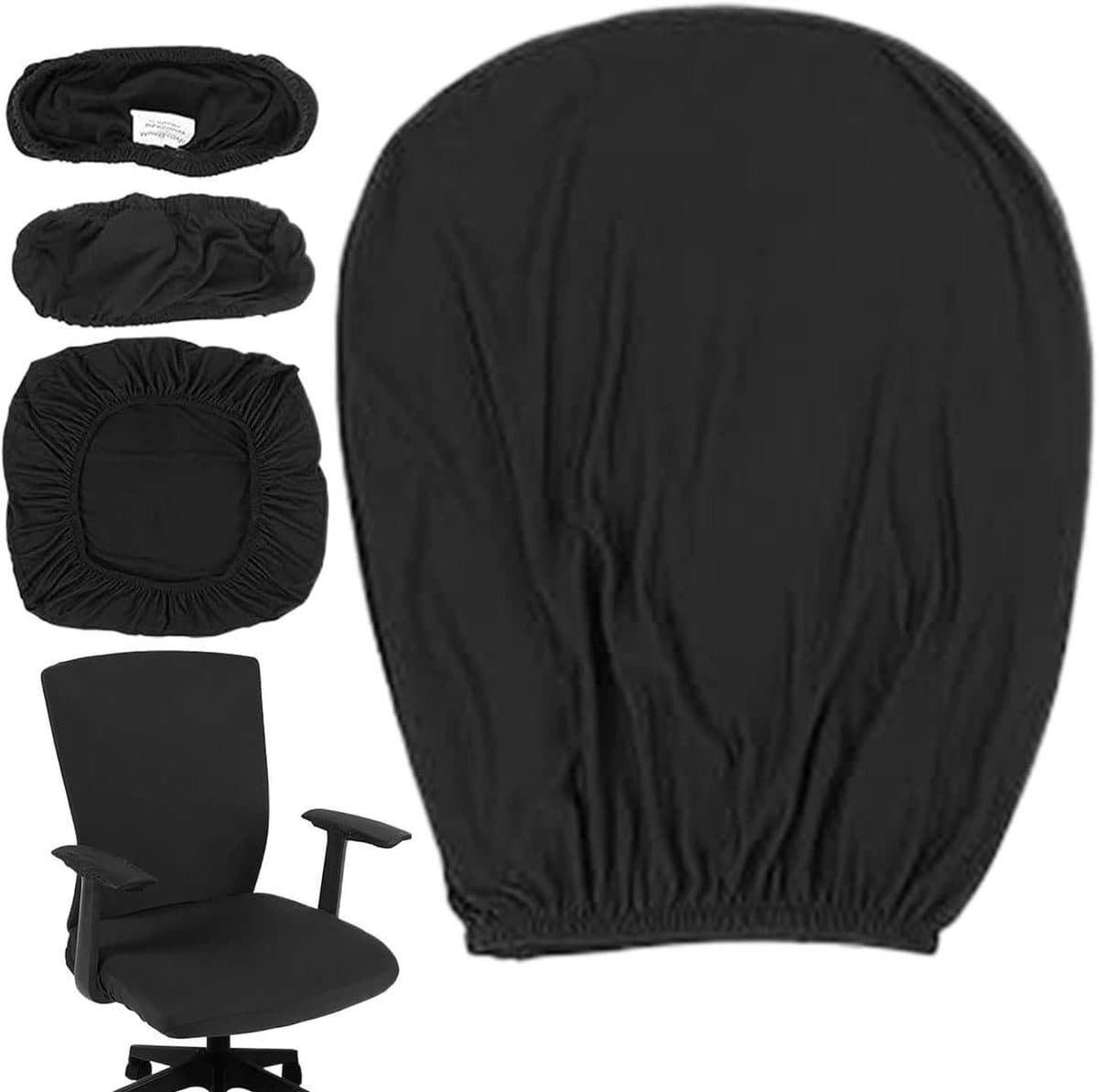 Stoelhoezen - Armleuning beschermers - Stoel beschermen - Elastisch en wasbaar - 25 x 25 cm - Zwart