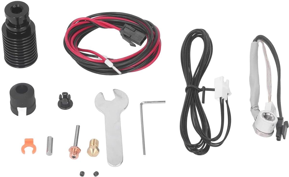 3D Printer Onderdelen - Verwarmingskit Keelbuis - Print Kwaliteit Verbeteren - Geavanceerde 360° Verwarming - 0.4 mm Mondstuk - Zilver