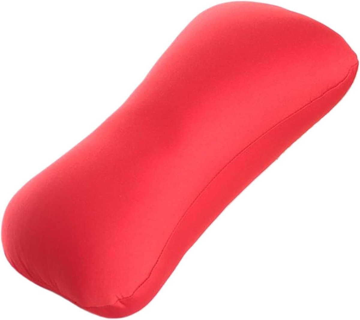 Kralenkussen - Neksteun Kussen - Reis Comfort - Ergonomisch Ontwerp - 38 x 20 cm - Rood
