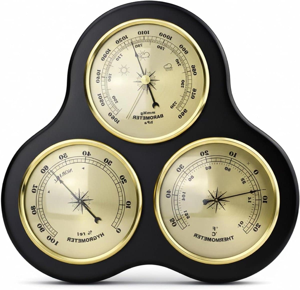 Weerstation met Hygrometer - Barometer Binnen - Binnenklimaat Monitoren - 3-in-1 Functie - 25.2 x 24.6 x 3.6 cm - Zwart