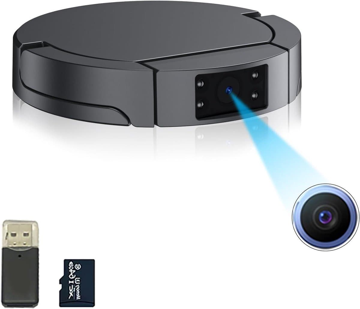 Verborgen Camera - Mini Beveiliging - Objecten Monitoren - 64GB Geheugen Inclusief - Full HD 1080p - Zwart
