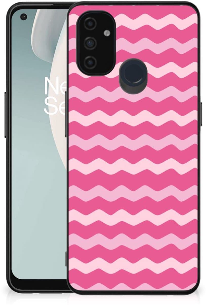 Back Cover voor OnePlus Nord N100 Back Case Waves Pink
