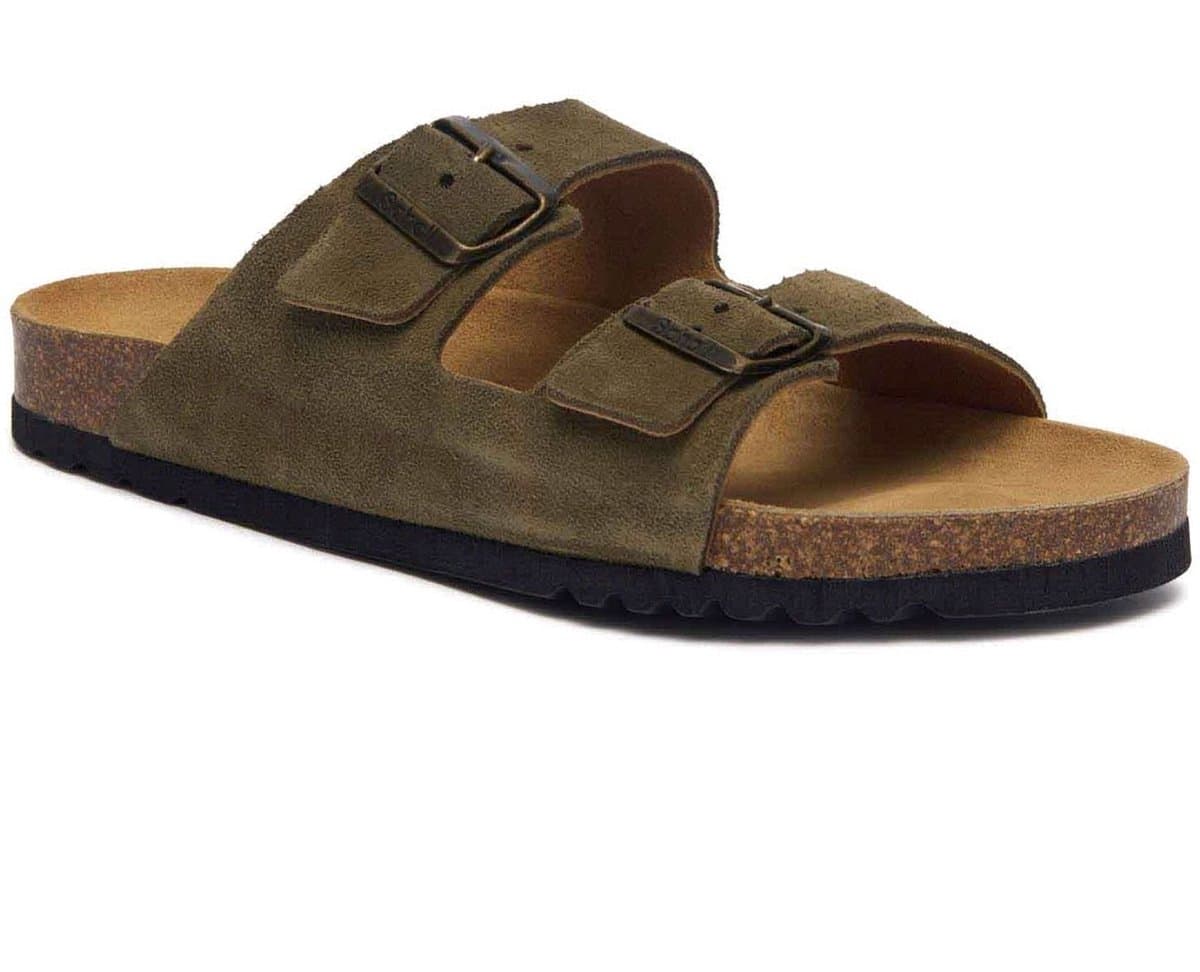 Scholl Sandalen Julien 2 Riemen Suede Heren - Khaki