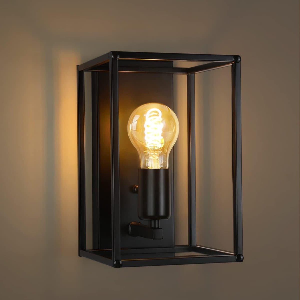 Glitzerlife - Wandlampen - Wandspots- vintage industrieel - dimmbaar - metaal - Ø25cm - zwart - woonkamer slaapkamer retro belichting