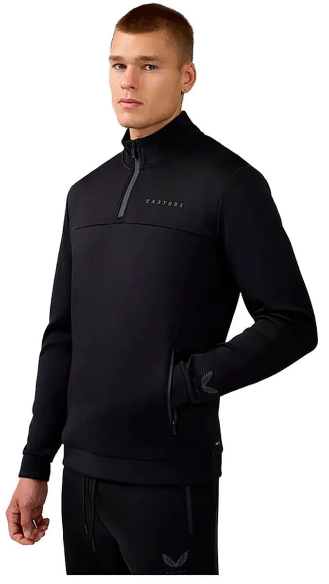 Castore Scuba Half Rits Lange Mouw T-shirt Zwart M Man