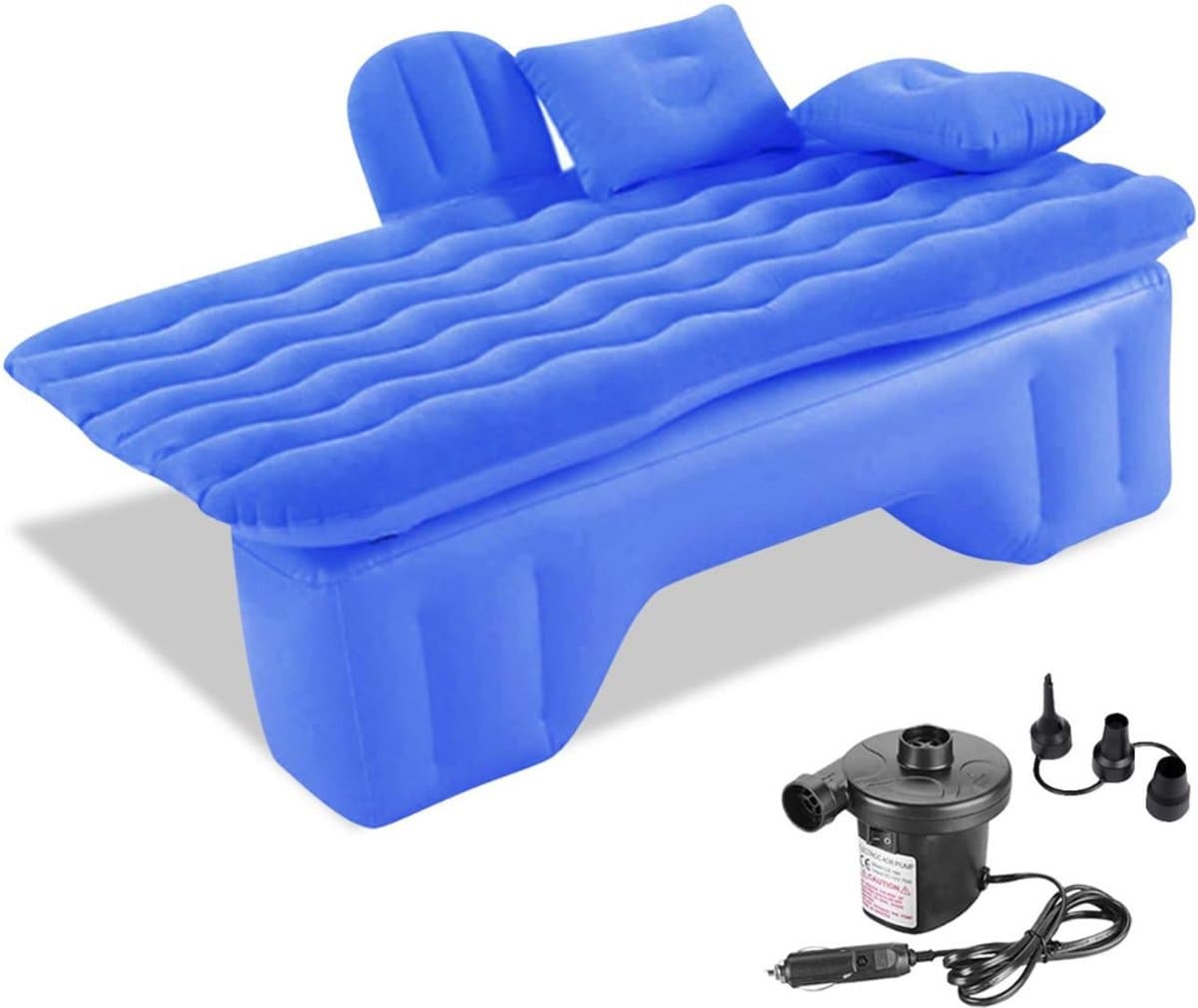 RVV® Auto Matras - Auto Luchtbed - Opblaasbed Auto - met Pomp - Blauw 135cm x 70cm x 25cm