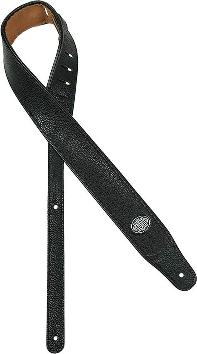 Gaucho GST-400-BK gitaarriem, zwart, zwarte achterzijde