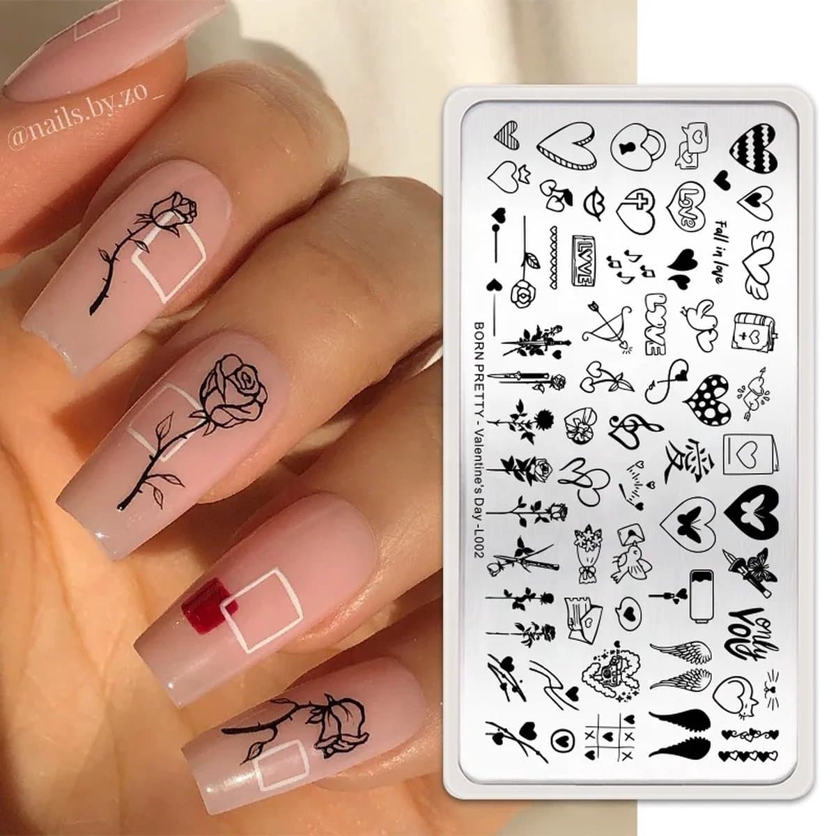 Born Pretty - Stempelplaat - 1 Stuk - Nagel stempelplaat - Nagel stempel sjablonen - Nail stamping plate - Stamping plate - Stamping plate for nail polish - Stempelplaat nagels - Stempelplaten nailart - Nail art stempelplaat