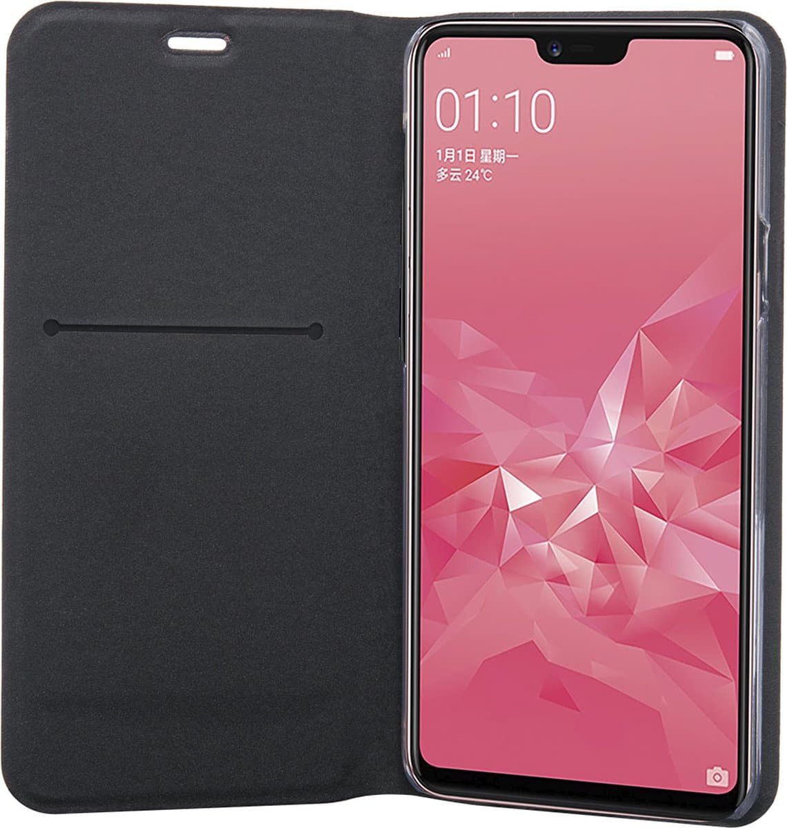Bigben Connected, Foliohoes voor Oppo A3 à Volledige bescherming met standaard en kaarthouderfunctie, Zwart