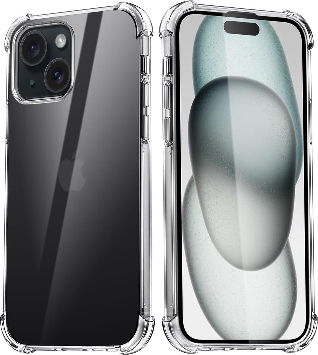 Hoesje geschikt voor iPhone 15 Plus Hoesje Anti Shock Siliconen Hoes - iPhone 15 Plus Back Cover Transparant - EPICMOBILE