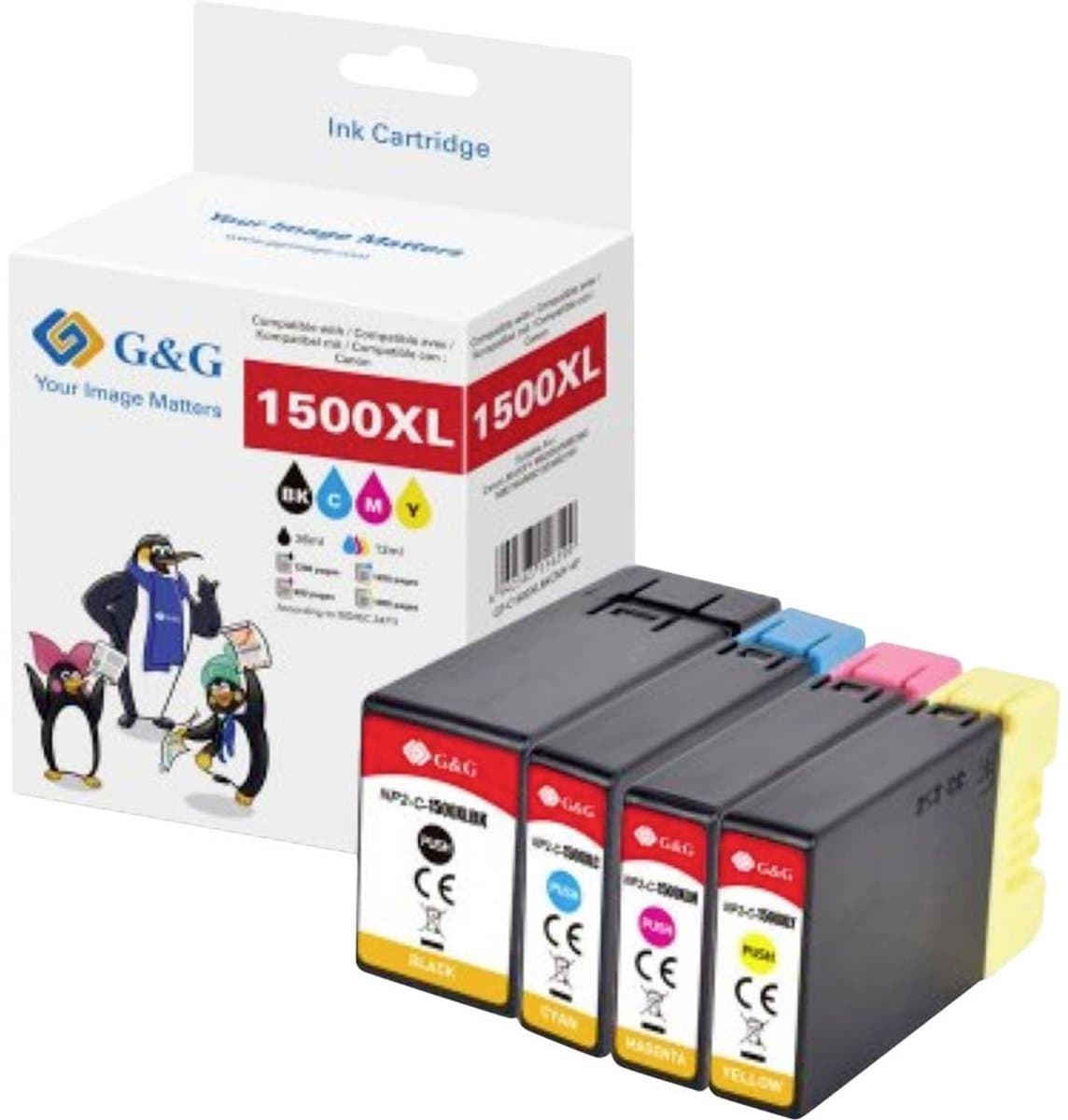 G&G Inktcartridge Compatibel GP-C1500XLBKCMY-4P