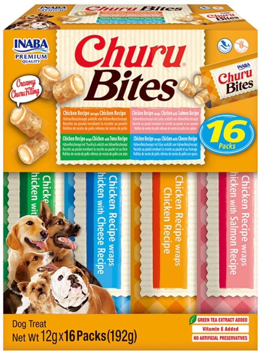 Inaba Churu Bites Multipack - Hondensnacks - Kip 16x12 g