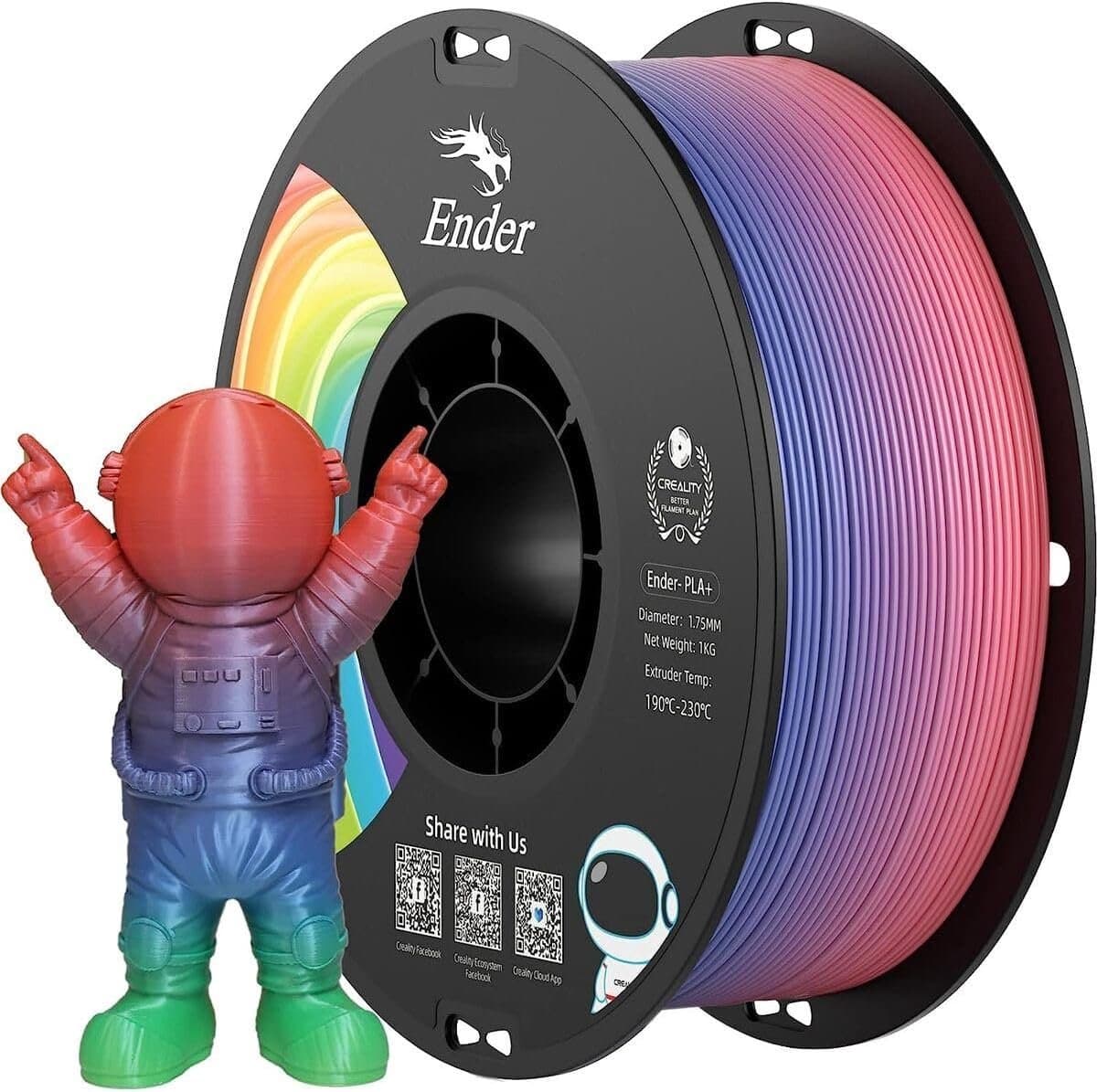 Sterk PLA+ 3D-printerfilament 1,75 mm 1 kg Kartonnen Spoel - Hoge Maatnauwkeurigheid en Soepel Printen