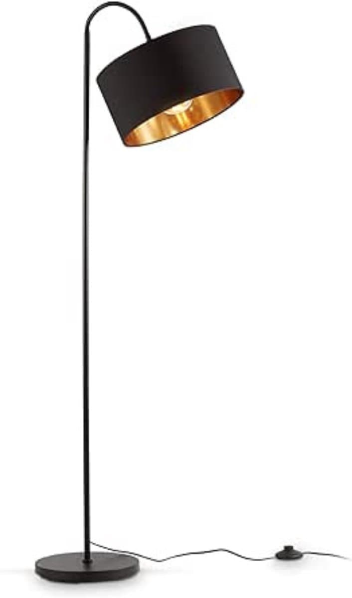 Zyrex® Booglamp - Woonkamer Booglamp - Eetkamer Booglamp - 180x108 - Stoffen Lampenkap - Zwart - 25cm x 52cm x 145cm