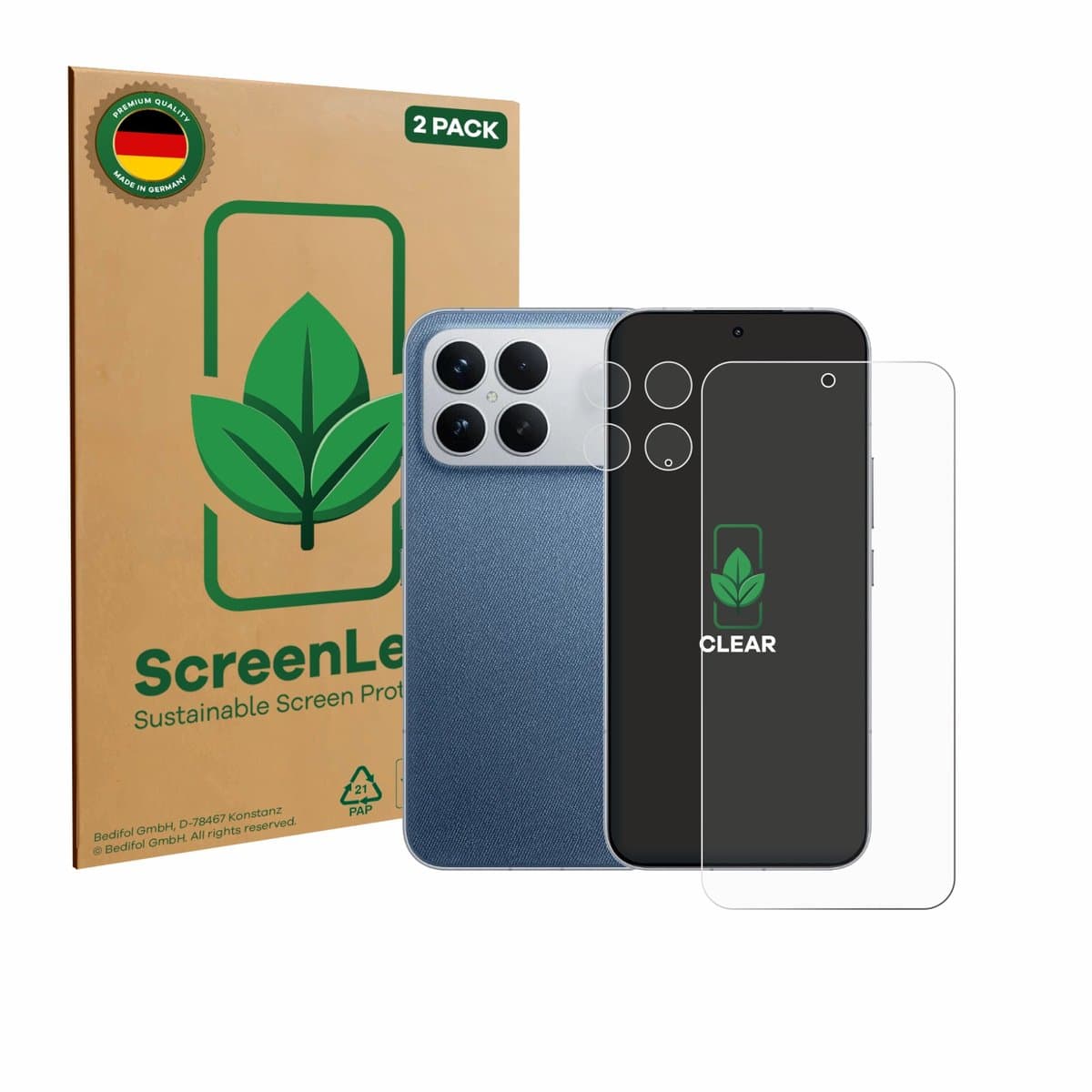 ScreenLeaf - Screenprotector voor Xiaomi Poco F8 Ultra (Voor+Camera) - Duurzame schermbescherming Folie Beschermfolie transparant 2 Stuks