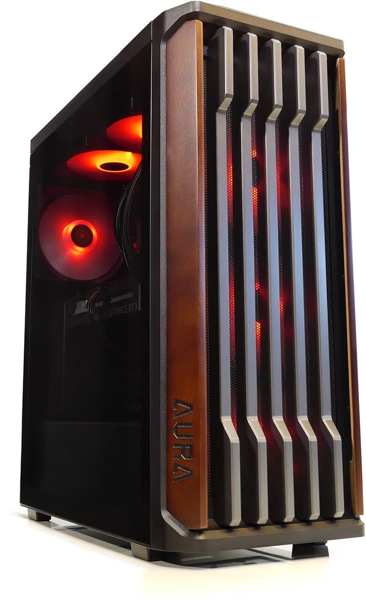Intel i9 12900K 16-Core High-End Gaming PC met Waterkoeling en ECHT Walnoothout - GeForce RTX 5060 8GB - 1TB M.2 NVMe SSD - 32GB DDR4 RAM - WiFi 6 + Bluetooth 5.4 - Gamdias Aura GC11 WOOD