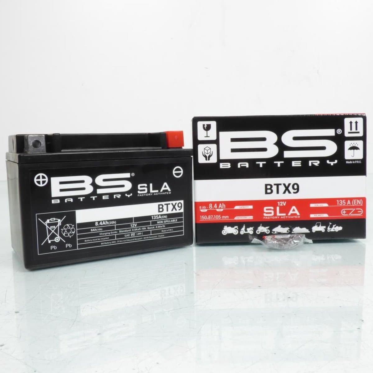 SLA BS-accu voor Kawasaki 800 Z ZR 2013 tot 2017 YTX9 / 12 V 8,4 Ah nieuw