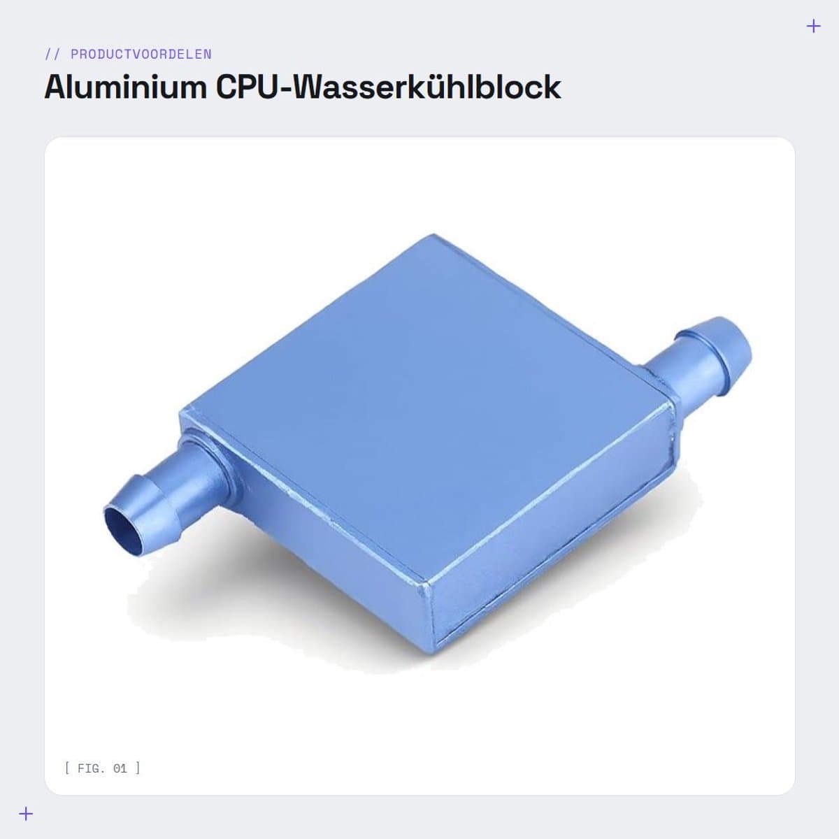 Dailygoods- Waterblock Aluminium - Koeling - CPU - Grafische Kaart - Industriële Koeling - 41x41x12mm - 1 stuk - Koelblok
