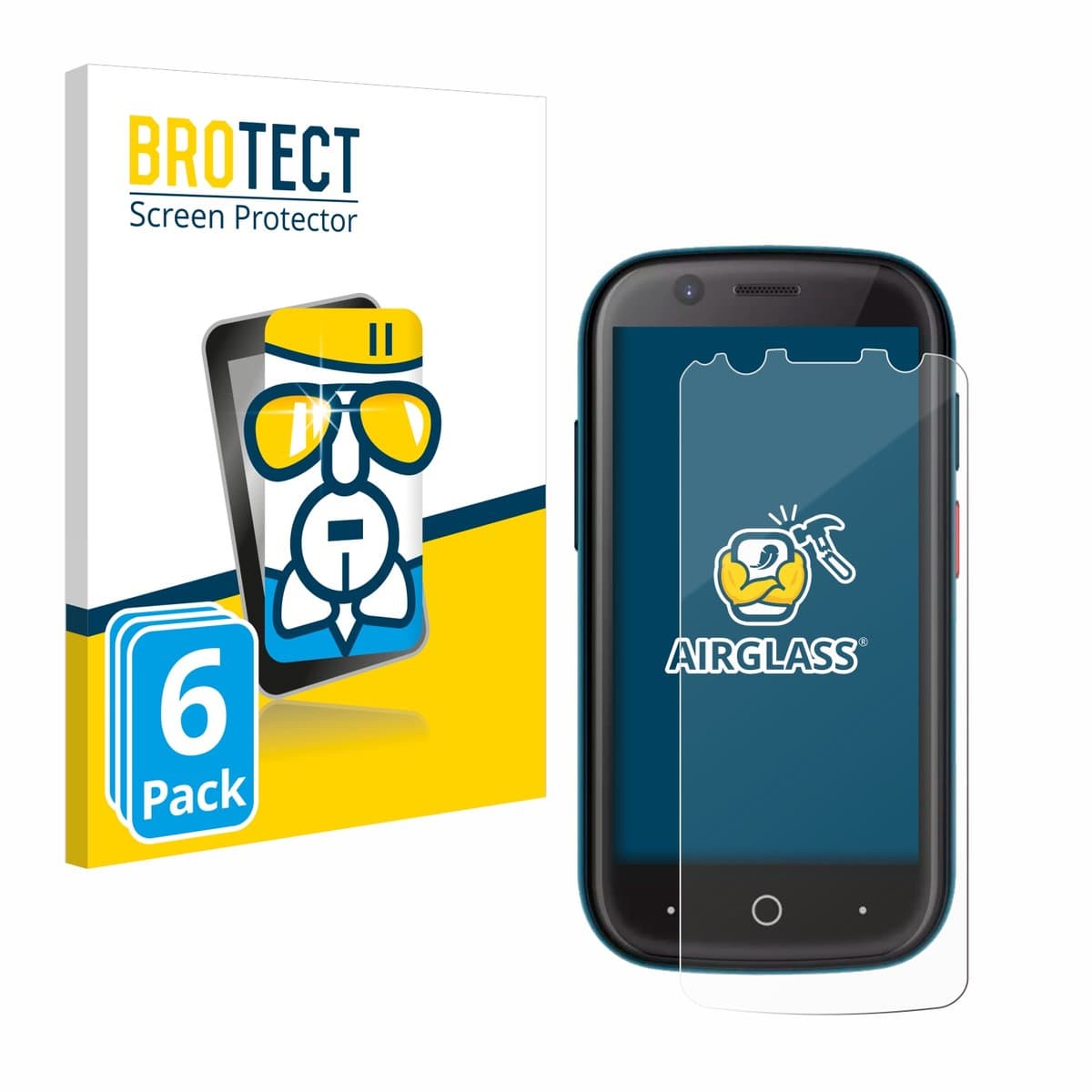 Screenprotector 6 Stuks voor Unihertz Jelly 2 Beschermglas transparant