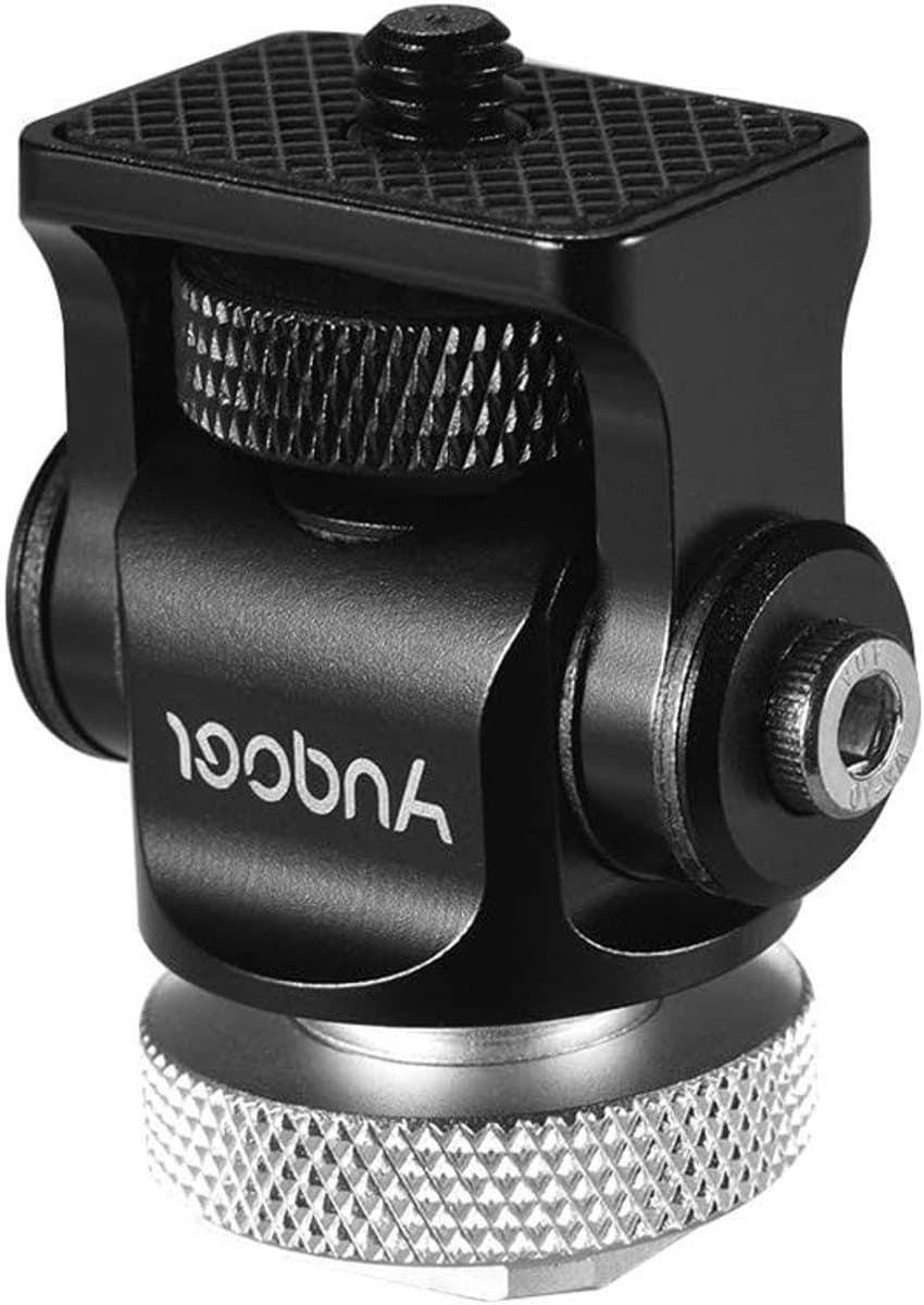 180 Graden Draaibare Statiefkop, Mini Balhoofd met Schoenbevestiging voor DSLR Camera, Microfoon en LED Monitor, Ideaal voor Videoproductie en Fotografie