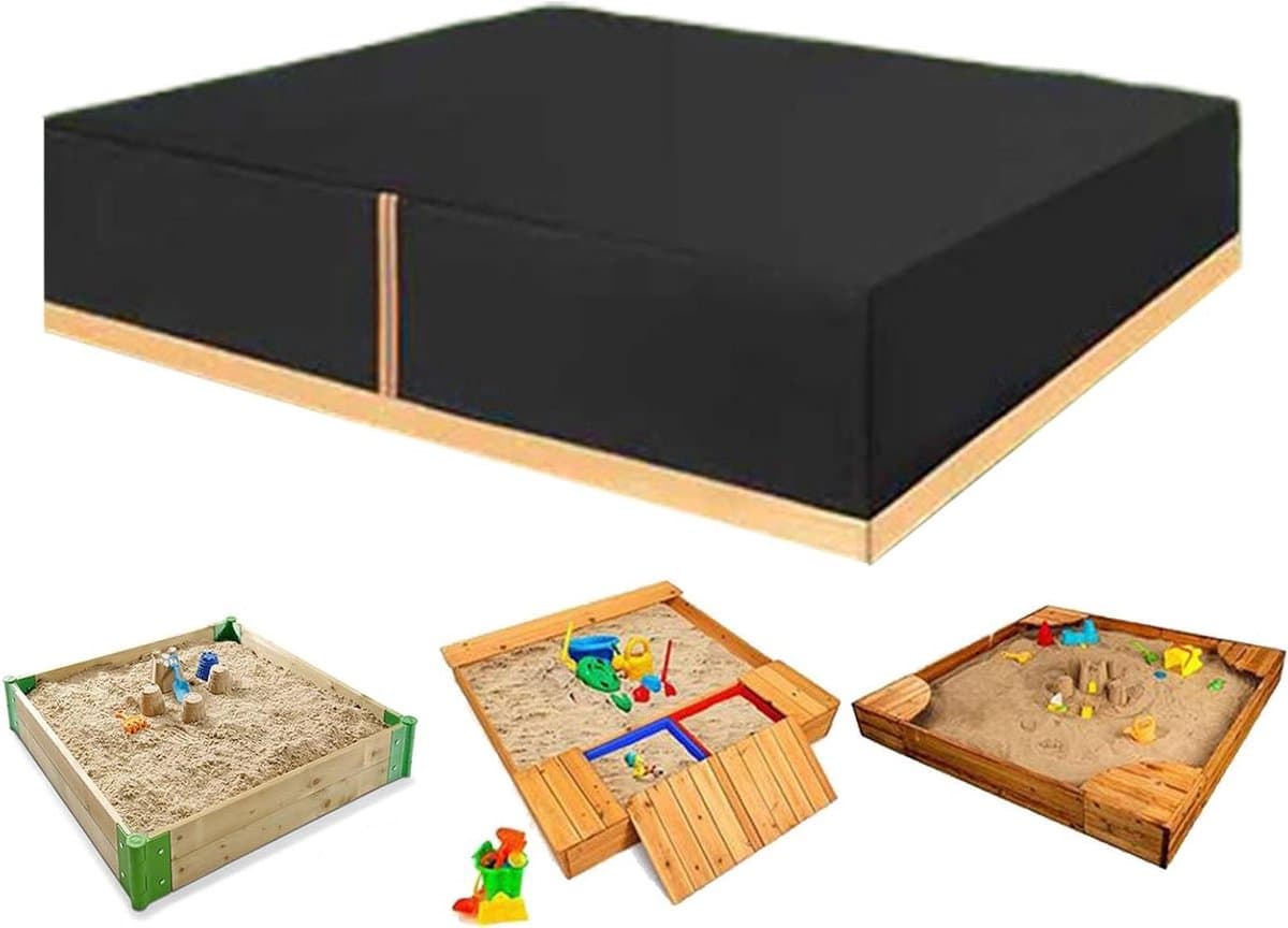 Zandbak Afdekking - Beschermhoes Zandbak - Buiten Spelen - Waterdicht Winddicht - 120x120cm - Zwart