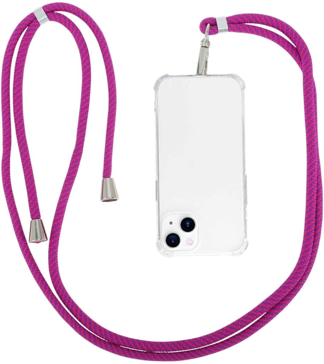 Dailygoods - Telefoonkoord met Universele Patch voor Smartphones Roze-Paars