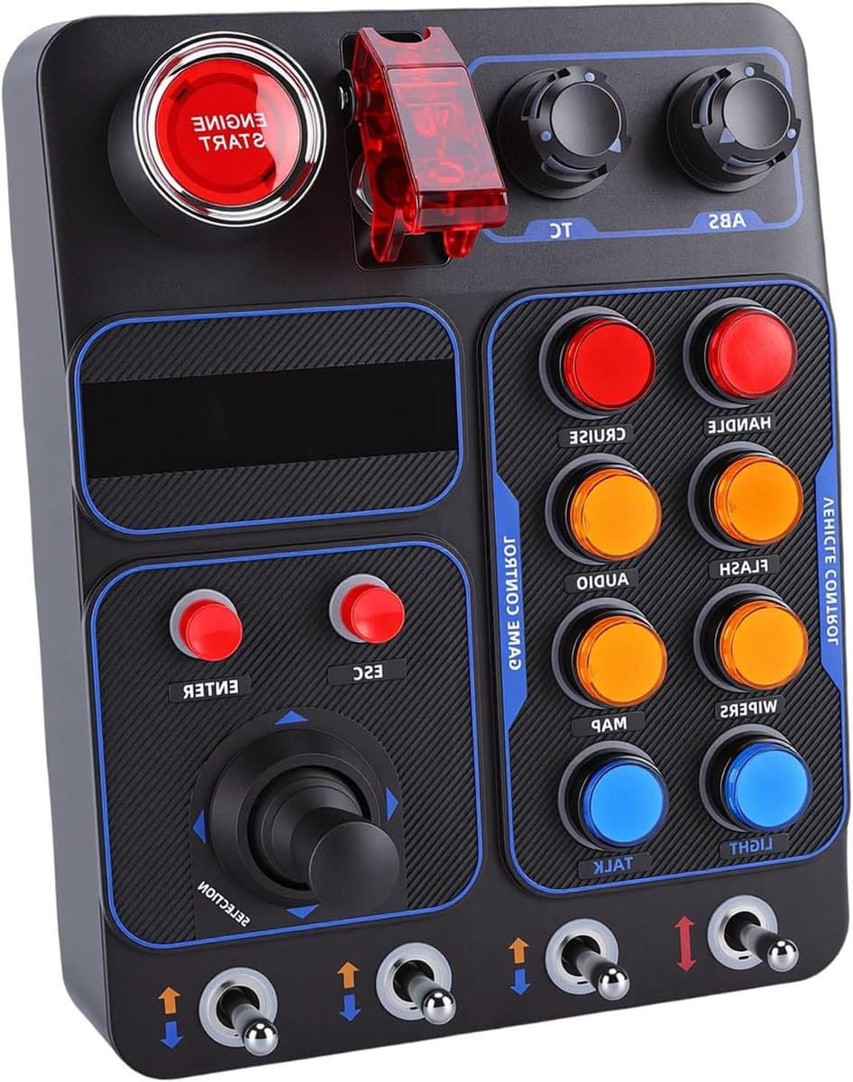 Race Centrale Bedieningskast - Simulator Controller - Race Simulatie - 30 Programmeerbare Opties - 184x144x78.5 mm - Zwart
