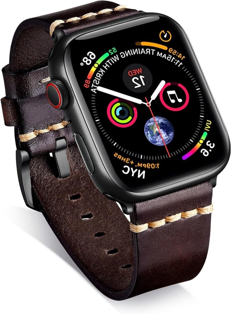 Handgemaakte leren horlogeband voor Apple Watch 38-49mm, stijlvol en comfortabel, geschikt voor Series 1-11 en SE modellen