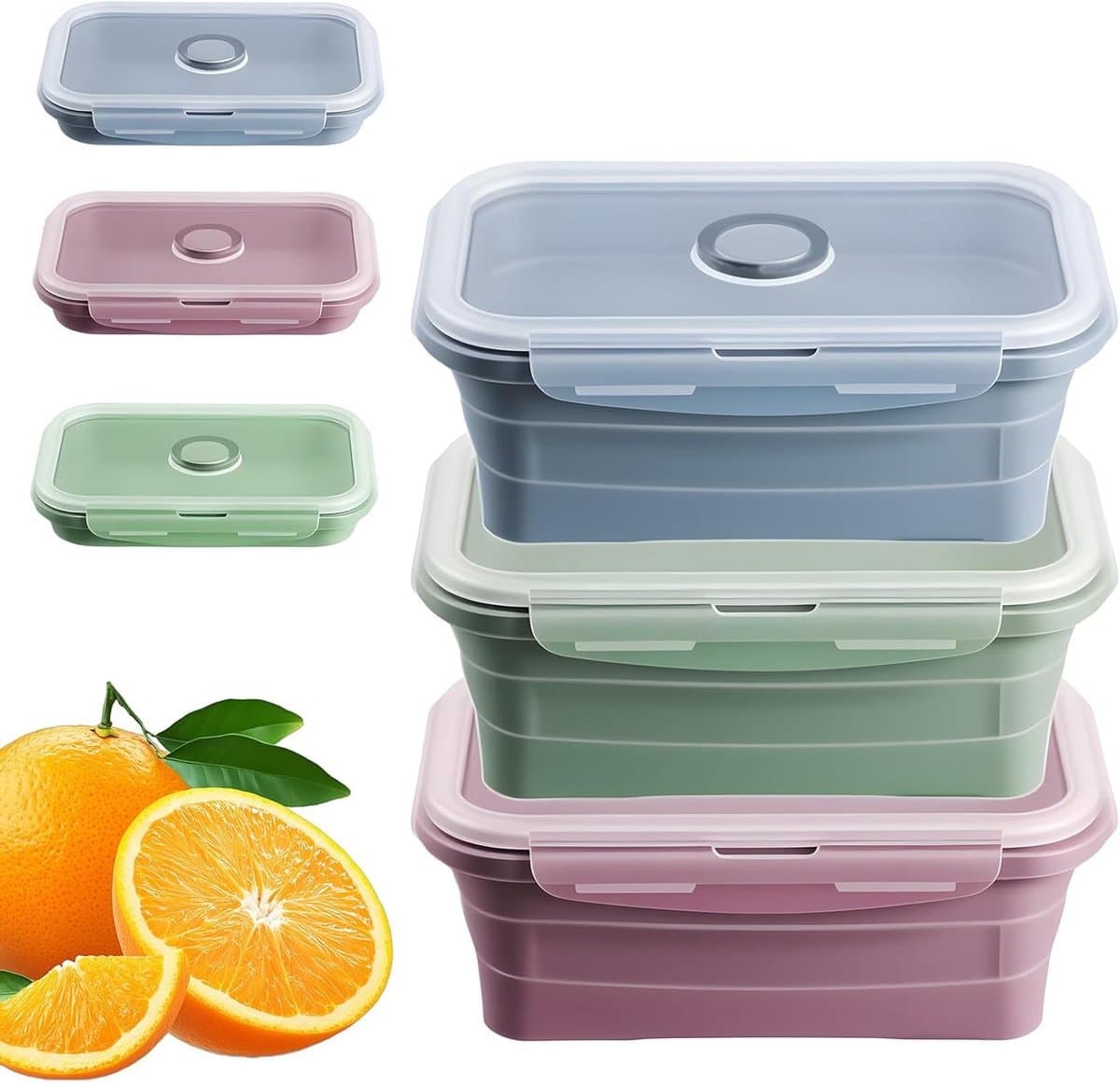 Opvouwbare broodtrommel 550 ml - Siliconen vershouddozen met deksel voor magnetron, koel- en vriezer, ideaal voor camping, picknick en kantoorgebruik