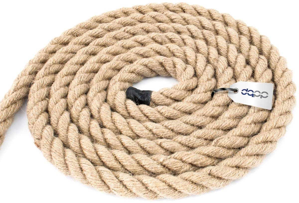 DQ-PP JUTE TOUW, 45 m, 8 mm dikte, Koord naturel bruin natuurlijke vezels, DIY decoratie, Macramé, Tuin touwtrekken leuning
