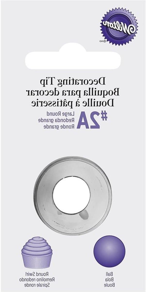 Ronde spuitmond - Taartdecoratietip - Taarten versieren - Roestvrij staal - Groot - 2A - Staal